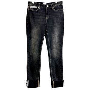 Tommy Hilfiger Cuffed Skinny Jeans Faded Black Size 6 Preppy Hipster Chic